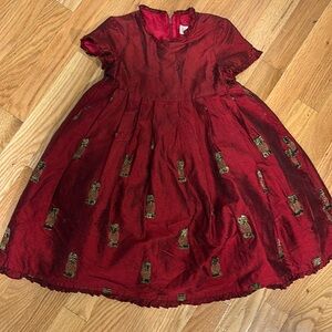 Trish Scully 3t red pineapple silk dress